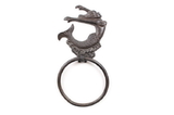 Handcrafted Model Ships K-9046-MER-Cast-Iron Cast Iron Decorative Arching Mermaid Towel Holder 9