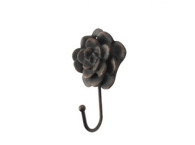 Handcrafted Model Ships K-9048-L-rc Rustic Copper Cast Iron Decorative Rose Hook 7"