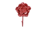 Handcrafted Model Ships K-9048-L-Red Rustic Red Cast Iron Decorative Rose Hook 7