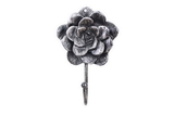 Handcrafted Model Ships K-9048-L-Silver Rustic Silver Cast Iron Decorative Rose Hook 7