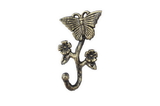 Handcrafted Model Ships K-9049-L-Gold Rustic Gold Cast Iron Butterfly With Flowers Hook 5