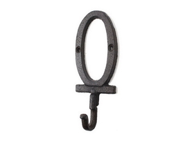 Handcrafted Model Ships K-9055-0-Cast-Iron Cast Iron Number 0 Wall Hook 6"