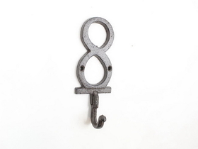 Handcrafted Model Ships K-9055-8-Cast-Iron Cast Iron Number 8 Wall Hook 6"