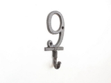 Handcrafted Model Ships K-9055-9-Cast-Iron Cast Iron Number 9 Wall Hook 6