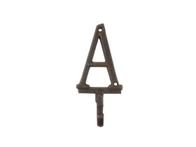 Handcrafted Model Ships K-9056-A-rc Rustic Copper Cast Iron Letter A Alphabet Wall Hook 6"