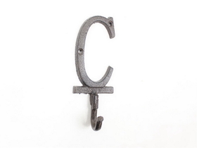 Handcrafted Model Ships K-9056-C-Cast-Iron Cast Iron Letter C Alphabet Wall Hook 6"