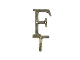 Handcrafted Model Ships K-9056-F-gold Rustic Gold Cast Iron Letter F Alphabet Wall Hook 6
