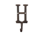 Handcrafted Model Ships K-9056-H-rc Rustic Copper Cast Iron Letter H Alphabet Wall Hook 6