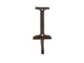 Handcrafted Model Ships K-9056-I-rc Rustic Copper Cast Iron Letter I Alphabet Wall Hook 6"