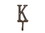 Handcrafted Model Ships K-9056-K-rc Rustic Copper Cast Iron Letter K Alphabet Wall Hook 6"
