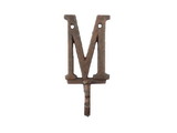 Handcrafted Model Ships K-9056-M-rc Rustic Copper Cast Iron Letter M Alphabet Wall Hook 6