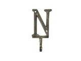 Handcrafted Model Ships K-9056-N-gold Rustic Gold Cast Iron Letter N Alphabet Wall Hook 6