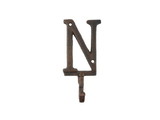 Handcrafted Model Ships K-9056-N-rc Rustic Copper Cast Iron Letter N Alphabet Wall Hook 6
