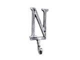 Handcrafted Model Ships K-9056-N-Silver Rustic Silver Cast Iron Letter N Alphabet Wall Hook 6