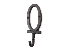 Handcrafted Model Ships K-9056-O-Cast-Iron Cast Iron Letter O Alphabet Wall Hook 6"