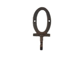 Handcrafted Model Ships K-9056-O-rc Rustic Copper Cast Iron Letter O Alphabet Wall Hook 6"