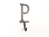 Handcrafted Model Ships K-9056-P-Cast-Iron Cast Iron Letter P Alphabet Wall Hook 6