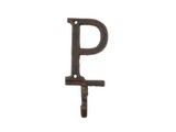 Handcrafted Model Ships K-9056-P-rc Rustic Copper Cast Iron Letter P Alphabet Wall Hook 6
