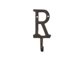 Handcrafted Model Ships K-9056-R-rc Rustic Copper Cast Iron Letter R Alphabet Wall Hook 6