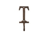 Handcrafted Model Ships K-9056-T-rc Rustic Copper Cast Iron Letter T Alphabet Wall Hook 6