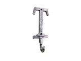 Handcrafted Model Ships K-9056-T-Silver Rustic Silver Cast Iron Letter T Alphabet Wall Hook 6