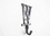 Handcrafted Model Ships K-9056-W-Silver Rustic Silver Cast Iron Letter W Alphabet Wall Hook 6"