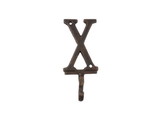 Handcrafted Model Ships K-9056-X-rc Rustic Copper Cast Iron Letter X Alphabet Wall Hook 6