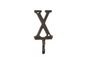 Handcrafted Model Ships K-9056-X-rc Rustic Copper Cast Iron Letter X Alphabet Wall Hook 6"