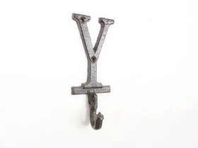 Handcrafted Model Ships K-9056-Y-Cast-Iron Cast Iron Letter Y Alphabet Wall Hook 6"