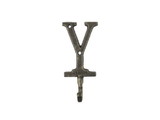 Handcrafted Model Ships K-9056-Y-gold Rustic Gold Cast Iron Letter Y Alphabet Wall Hook 6