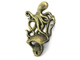 Handcrafted Model Ships K-9116-gold Antique Gold Cast Iron Wall Mounted Octopus Bottle Opener 6