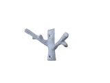 Handcrafted Model Ships K-9128-w Whitewashed Cast Iron Forked Tree Branch Decorative Metal Double Wall Hooks 5