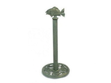Handcrafted Model Ships K-9204-Bronze-Toilet Antique Bronze Cast Iron Fish Extra Toilet Paper Stand 15