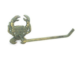 Handcrafted Model Ships K-9206-bronze Antique Bronze Cast Iron Crab Toilet Paper Holder 10"