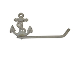 Handcrafted Model Ships K-9210-AG Aged White Cast Iron Anchor Toilet Paper Holder 10