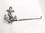 Handcrafted Model Ships K-9210-P-Silver Rustic Silver Cast Iron Anchor Wall Mounted Paper Towel Holder 17"