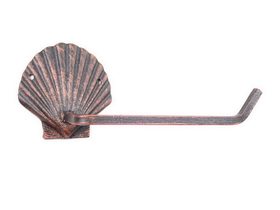 Handcrafted Model Ships K-9211-RC Rustic Copper Cast Iron Shell Toilet Paper Holder 10&quot;