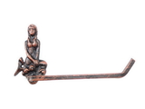 Handcrafted Model Ships K-9212-RC Rustic Copper Cast Iron Mermaid Toilet Paper Holder 10