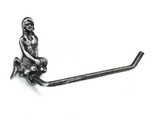 Handcrafted Model Ships K-9212-silver Antique Silver Cast Iron Mermaid Toilet Paper Holder 10