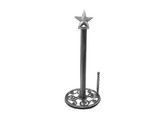 Handcrafted Model Ships K-9232-Silver Rustic Silver Cast Iron Texas Star Kitchen Paper Towel Holder 16