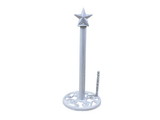 Handcrafted Model Ships K-9232-w Whitewashed Cast Iron Texas Star Kitchen Paper Towel Holder 16