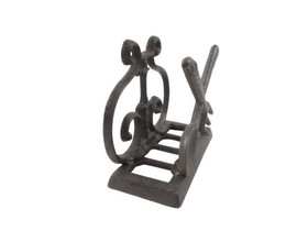 Handcrafted Model Ships k-9312-FS-cast-iron Cast Iron Fork and Spoon Kitchen Napkin Holder 5"