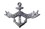 Handcrafted Model Ships K-9314-silver Antique Silver Cast Iron Crews Quarters Anchor Sign 8&quot;