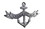 Handcrafted Model Ships K-9314-silver Antique Silver Cast Iron Crews Quarters Anchor Sign 8&quot;