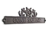 Handcrafted Model Ships K-9324-cast-iron Cast Iron Gone Sailing Sign with Ship Wheel and Anchors 9