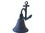 Handcrafted Model Ships k-9401-solid-dark-blue Rustic Dark Blue Cast Iron Wall Hanging Anchor Bell 8"