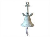 Handcrafted Model Ships K-9401-w Whitewashed Cast Iron Wall Hanging Anchor Bell 8