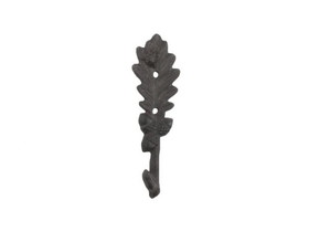 Handcrafted Model Ships K-9913A-cast-iron Cast Iron Oak Tree Leaf with Acorns Decorative Metal Tree Branch Hook 6.5"