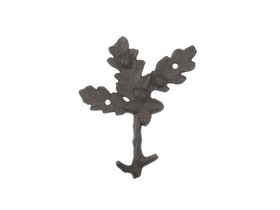 Handcrafted Model Ships K-9914-cast-iron Cast Iron Oak Tree Leaves with Acorns Decorative Metal Tree Branch Hooks 6.5"