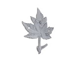 Handcrafted Model Ships K-9917-w Whitewashed Cast Iron Maple Tree Leaf Decorative Metal Tree Branch Hook 6.5